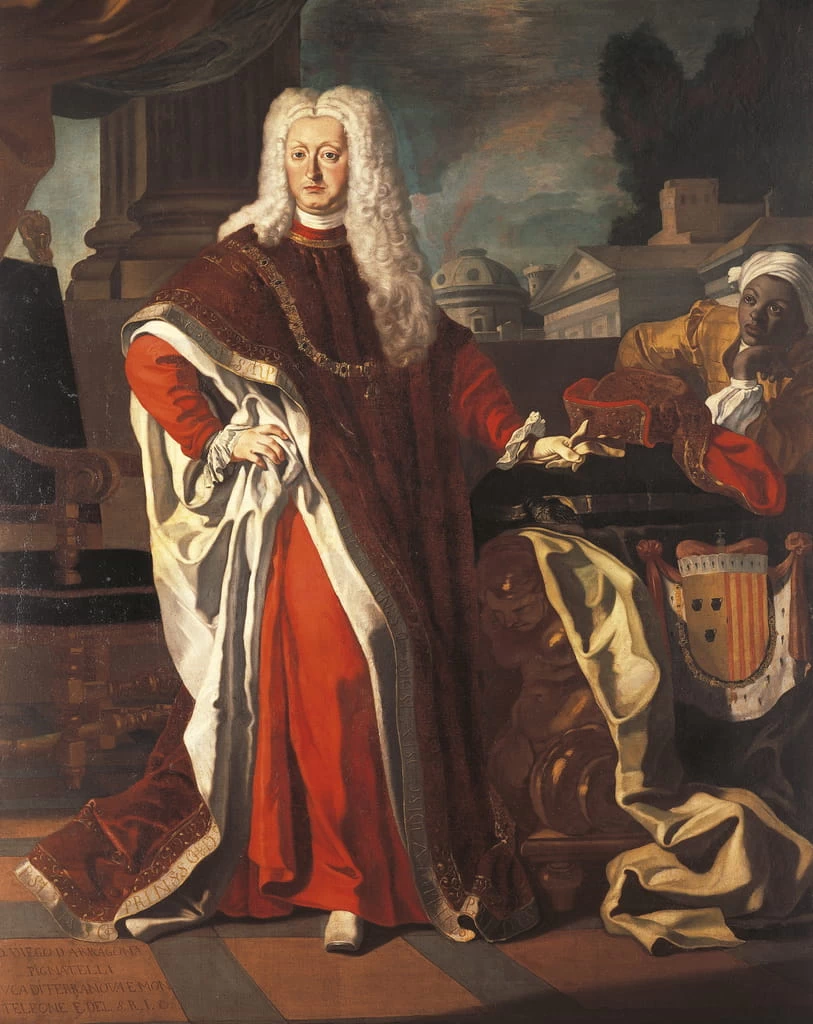 Ritratto di Diego Pignatelli d'Aragona con un servo africano